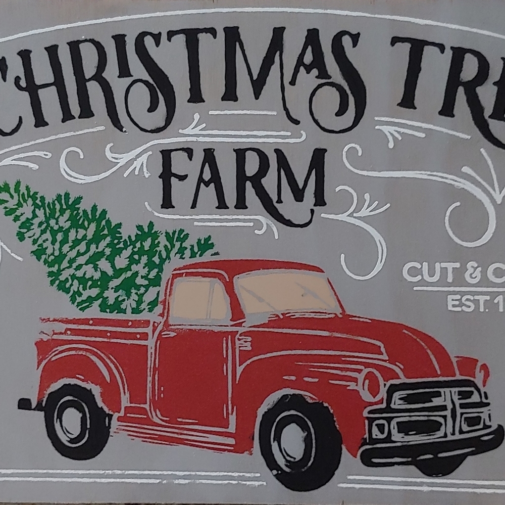 O Christmas tree hanging sign